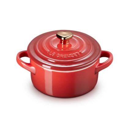 Le Creuset Mini Cocotte With Heart Knob Cerise