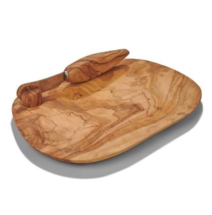 Berard Olivewood Butter Dish With Spreader