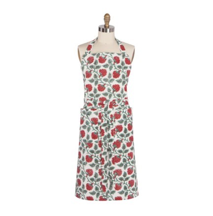Danica Heirloom Apron - Block Print Carnation