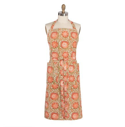 Danica Block Print Apron - Zinnia