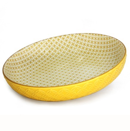 BIA Shallow Bowl - Textured Yellow