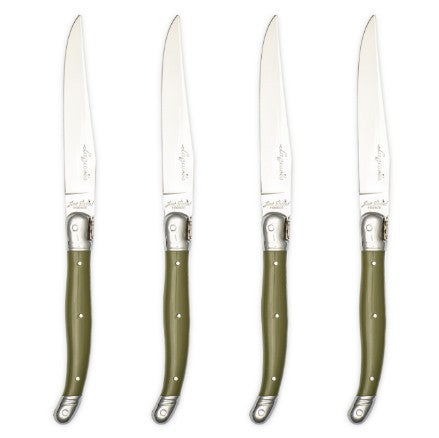 Laguiole Smooth Steak Knife Set - 4 PC Khaki