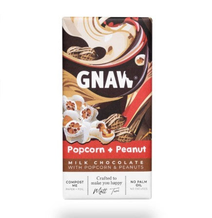 Gnaw Chocolate Bar - Popcorn & Peanut
