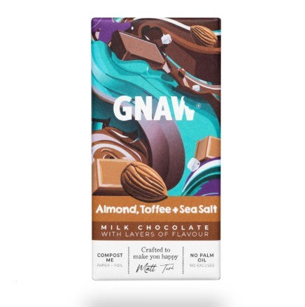 Gnaw Chocolate Bar - Almond, Toffee & Sea Salt