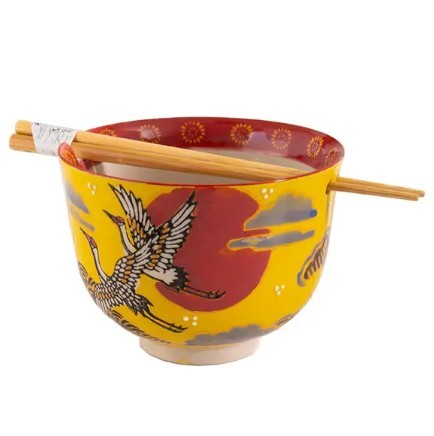 Urban Tokyo Donburi Bowl with Chopsticks - Crane