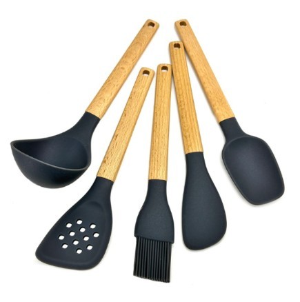 Danesco Utensil Set - Silicone Tip Charcoal