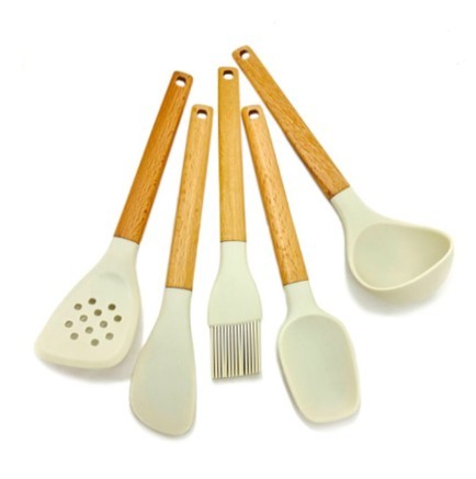 Danesco Utensil Set - Silicone Tip White