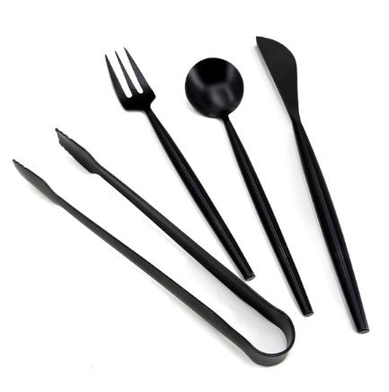 Natural Living Charcuterie Utensil Set - Black