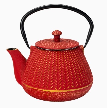 Urban Tokyo Cast Iron Teapot - Red Chevron
