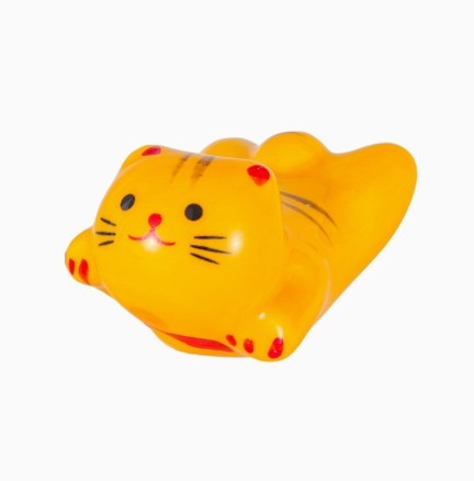 Urban Tokyo Chopstick Rest - Stretching Cat Yellow