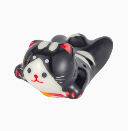 Urban Tokyo Chopstick Rest - Stretching Cat Black