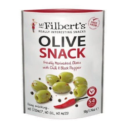 Mr. Filbert's Green Olives with Chilli & Black Pepper