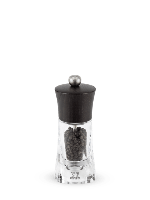 Peugeot Oléron Manual pepper mill in wood and acrylic, chocolate 14 cm - 5,5in. - Kitchenalia Westboro