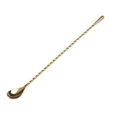 Cocktail Barspoon Teardrop Gold 30cm - Kitchenalia Westboro