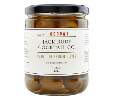 JACK RUDY COCKTAIL CO. Vermouth Brined Olives 473ml - Kitchenalia Westboro