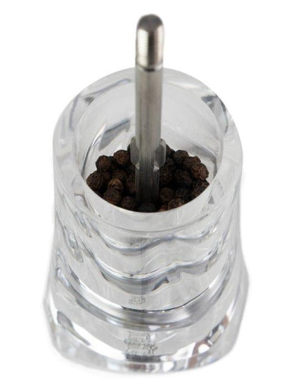 Peugeot Oléron Manual pepper mill in wood and acrylic, chocolate 14 cm - 5,5in. - Kitchenalia Westboro