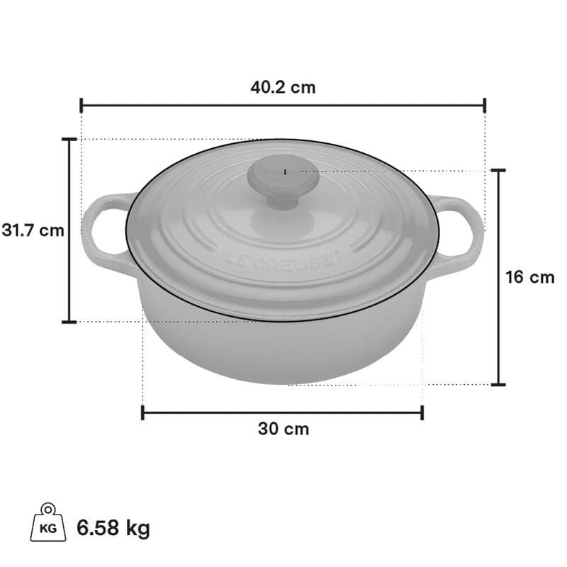 Le Creuset 6.2L Shallow Round Oven White