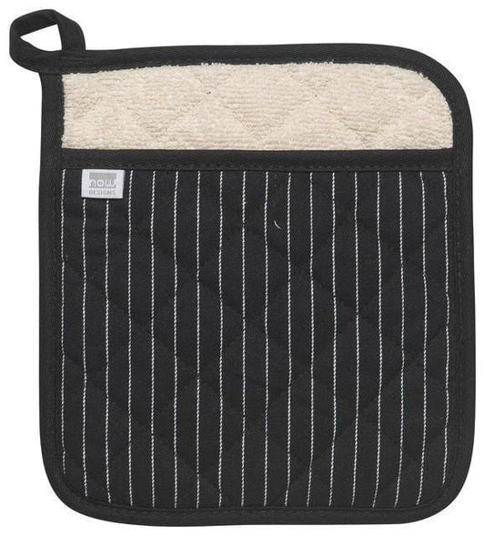 Now Designs Superior Pot Holder Black Pinstripe - Kitchenalia Westboro