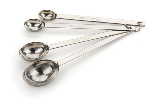 RSVP Long Handle Measuring Spoons Set Of 4 - Kitchenalia Westboro