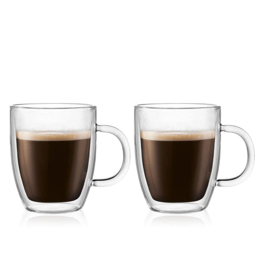 Bodum Bistro Double Wall Glass Mug 10oz Set of 2 - Kitchenalia Westboro