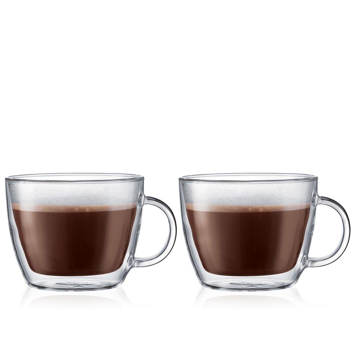 Bodum Bistro Double Wall Glass Cafe Latte Cup 15oz Set of 2 - Kitchenalia Westboro