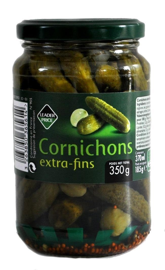 Leader Price Gherkins Extra Thin - 350g - Kitchenalia Westboro