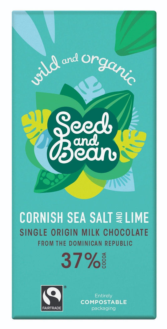 Seed & Bean Cornish Sea Salt & Lime Milk Chocolate 37% 80g - Kitchenalia Westboro