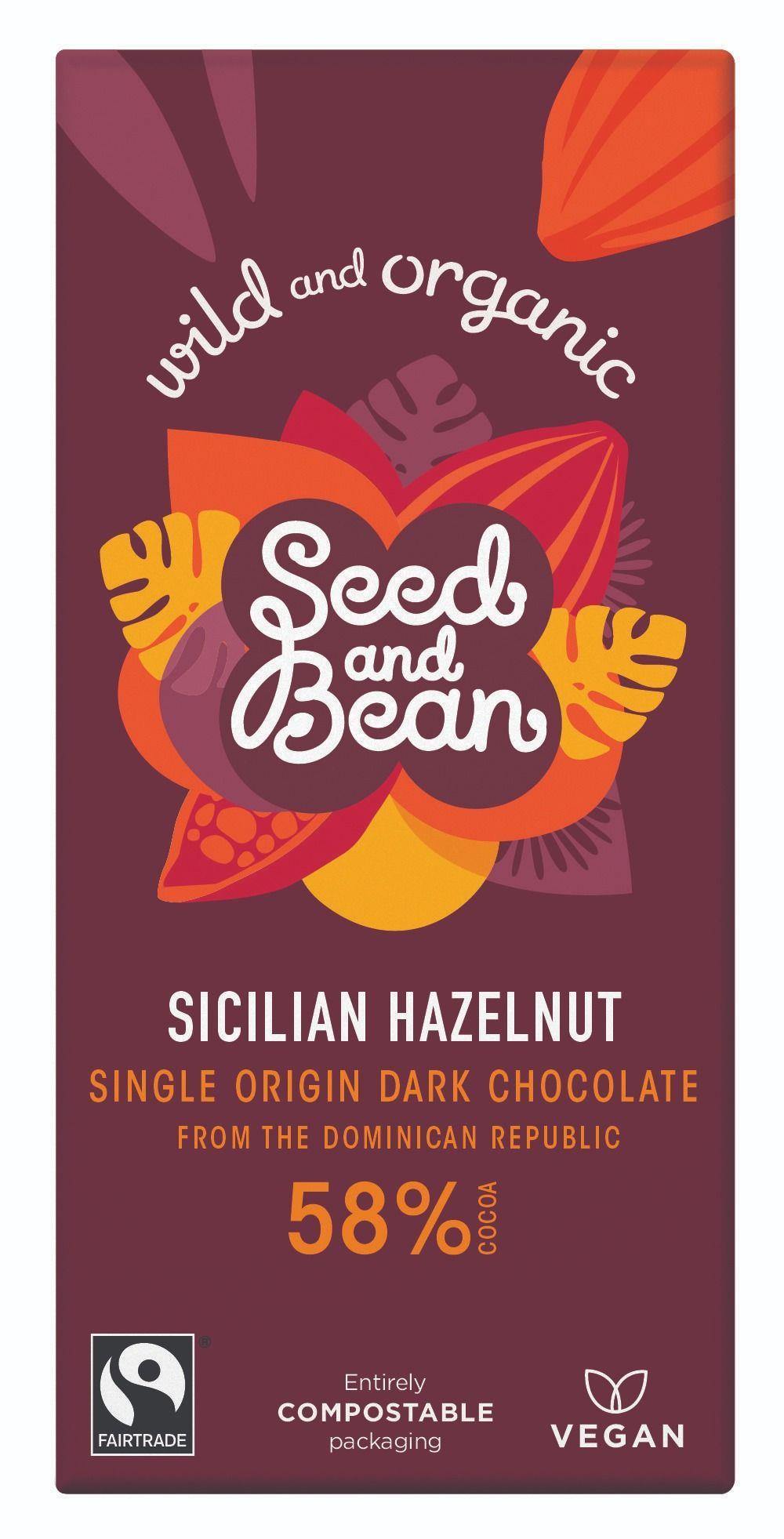 Seed & Bean Sicilian Hazelnut Dark Chocolate 58% 80g - Kitchenalia Westboro