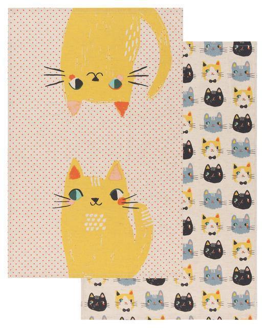 Danica Studios Meow Meow Dishtowels Set Of 2 - Kitchenalia Westboro