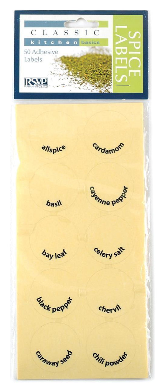 RSVP Clear Round Spice Labels - Kitchenalia Westboro