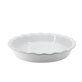 BIA Ruffled Pie Plate White Porcelain 10" - Kitchenalia Westboro
