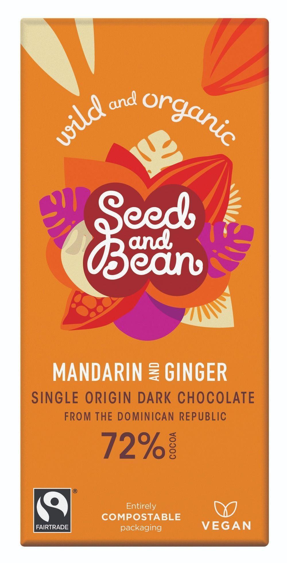 Seed & Bean Mandarine and Ginger Dark Chocolate 72% 85g - Kitchenalia Westboro