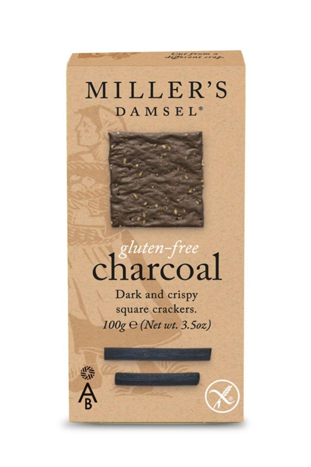 Miller's Damsel Charcoal Gluten Free Crackers 110g - Kitchenalia Westboro