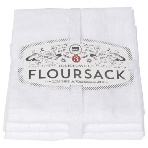 Now Designs Floursack Set of 3 White - Kitchenalia Westboro