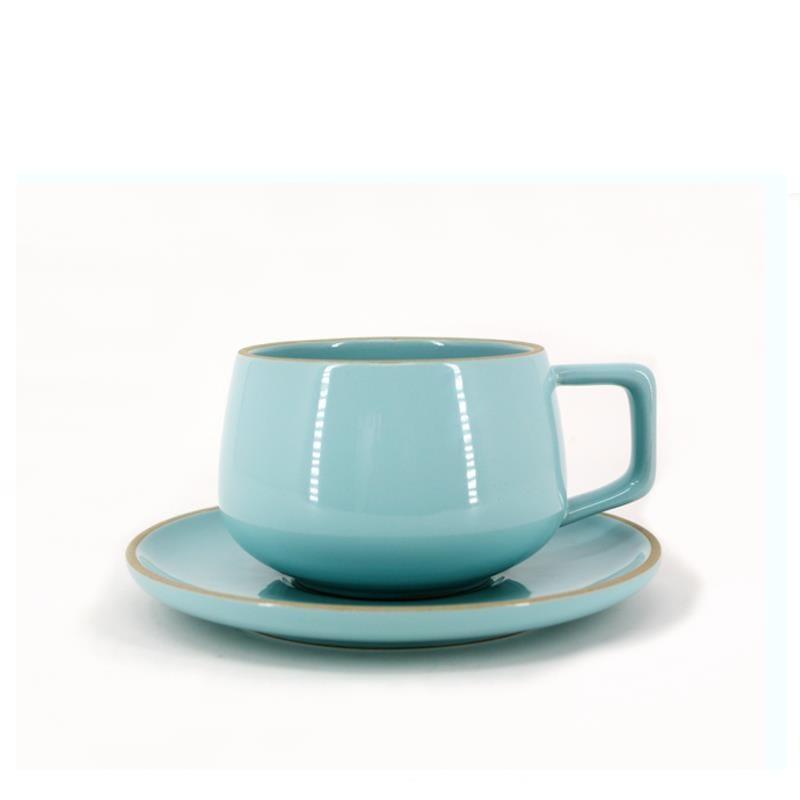 BIA Stoneware Cup & Saucer Turquoise 300ml - Kitchenalia Westboro