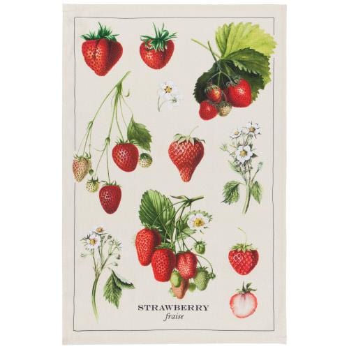 Dishtowel Print Vintage Strawberries