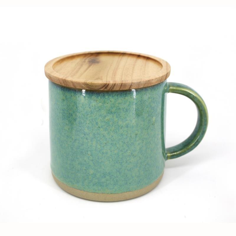 BIA Reactive Mug with Acacia Lid Green - Kitchenalia Westboro