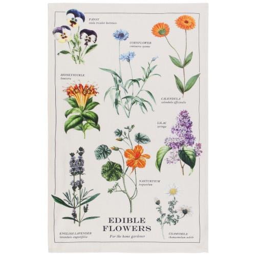 Dishtowel Print Edible Flowers