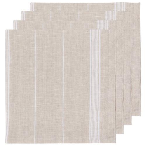 Napkins Linen Maison Stripe White Set of 4