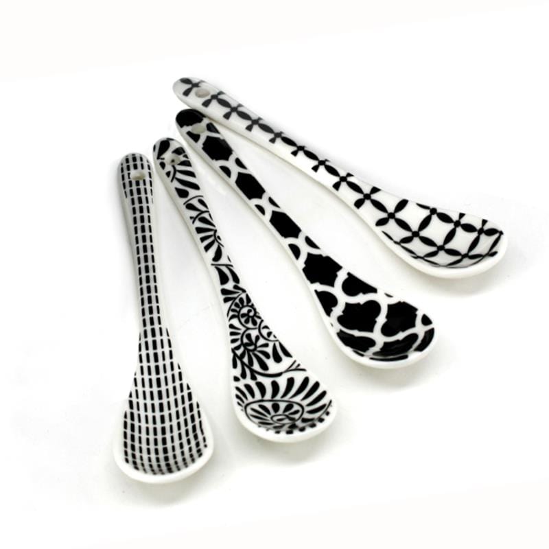 Condiment Spoons Black & White Porcelain
BIA