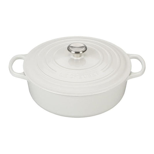 Le Creuset 6.2L Shallow Round Oven White