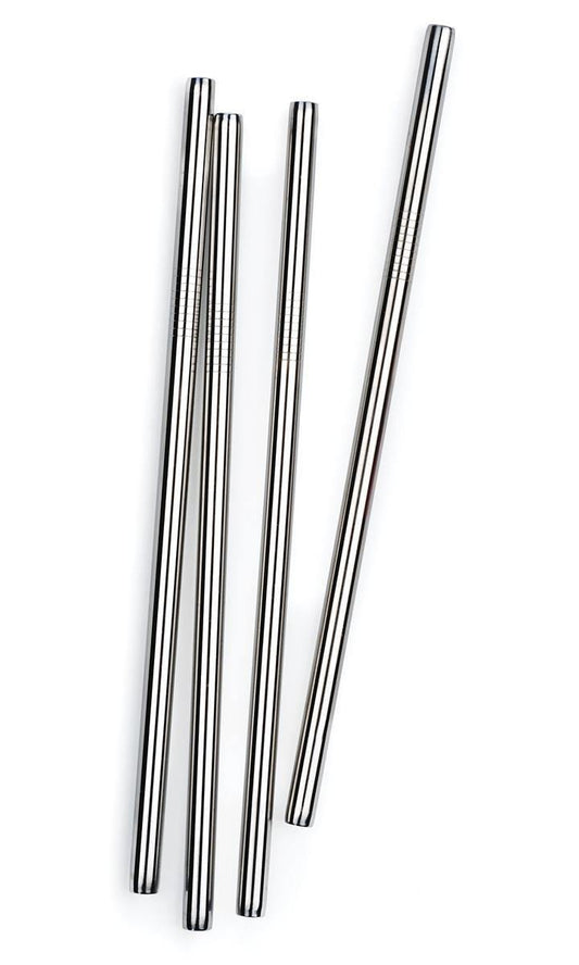 RSVP 8.5" Straight Stainless Steel Straw Set Of 4 - Kitchenalia Westboro
